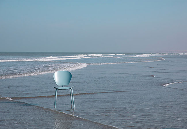 Zuivere stoel uit zee