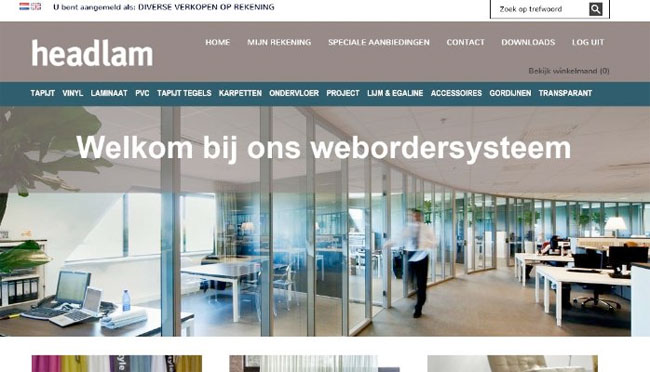 Headlam start online bestelsysteem