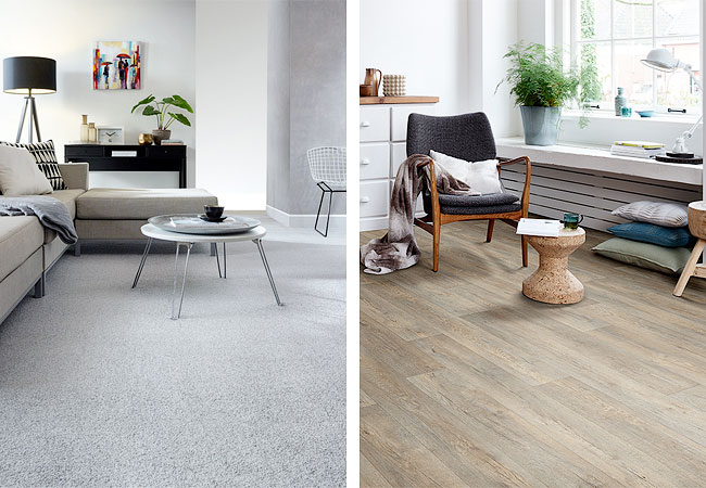 SDN-tapijt en Wood-vinyl Interfloor