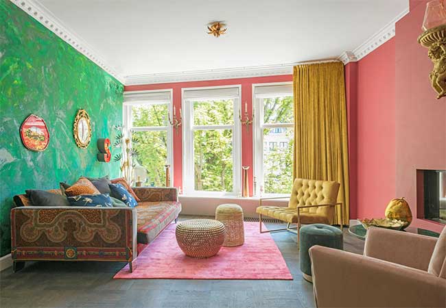 Kleurexplosie in high-end interieurs