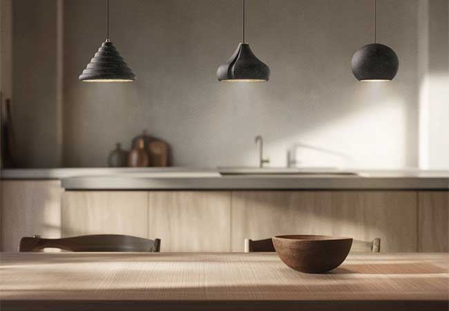 Hanglampen van lava-afval